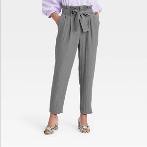 A NEW DAY Gray HighRise Paperbag Ankle Pants